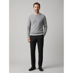 COS Mens Black Slim Fit Tapered Cotton Stretch Dress Pants Trousers 38R 07916441